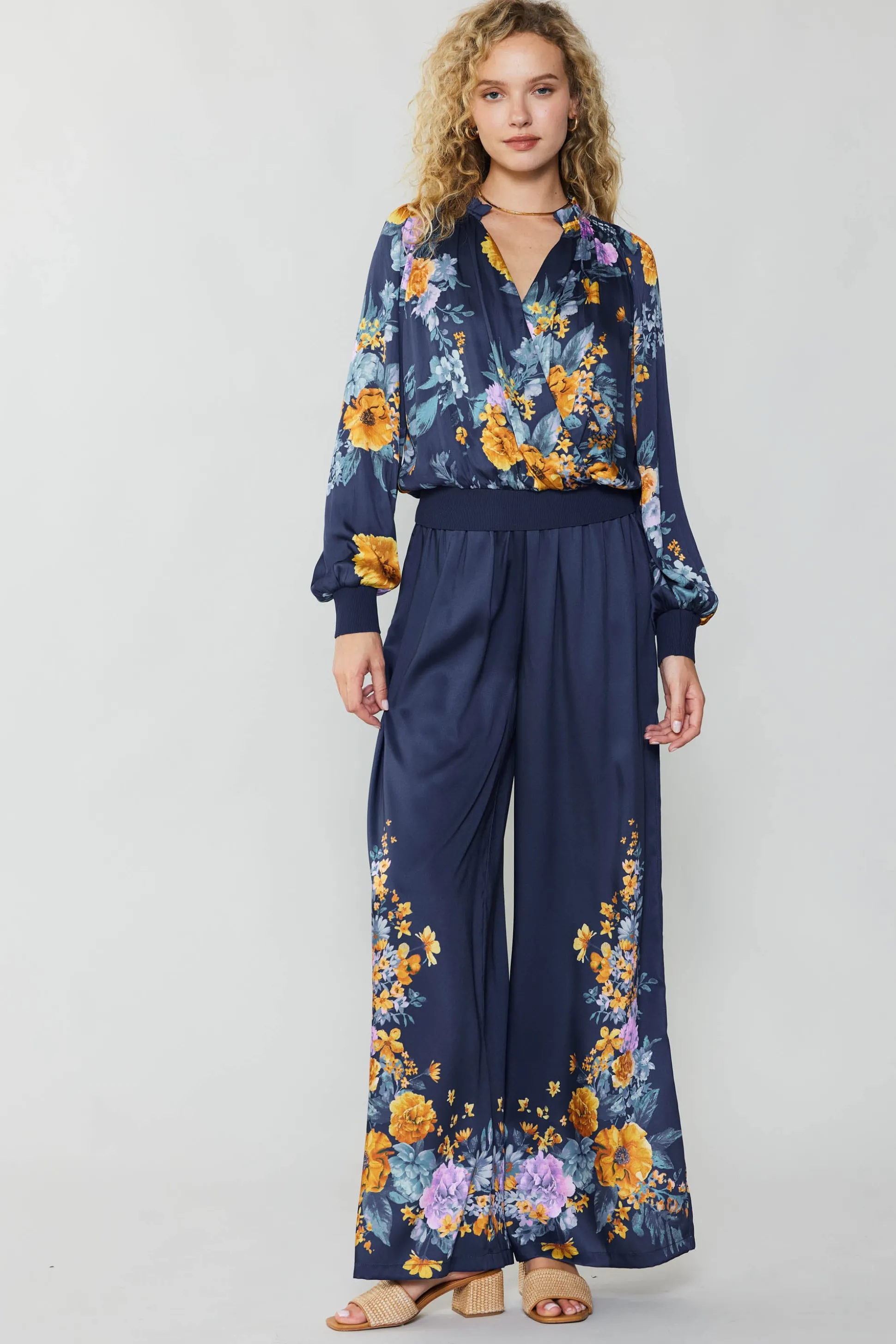 Floral Motif Wide Pants<Current Air Outlet