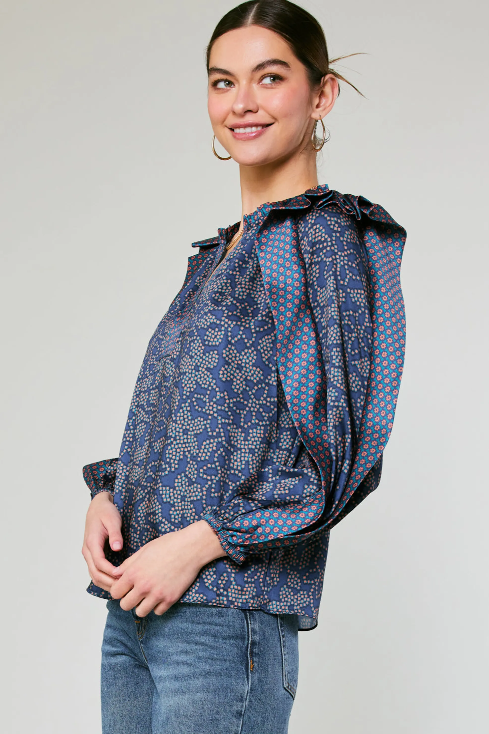 Floral Constellation Blouse<Current Air Best