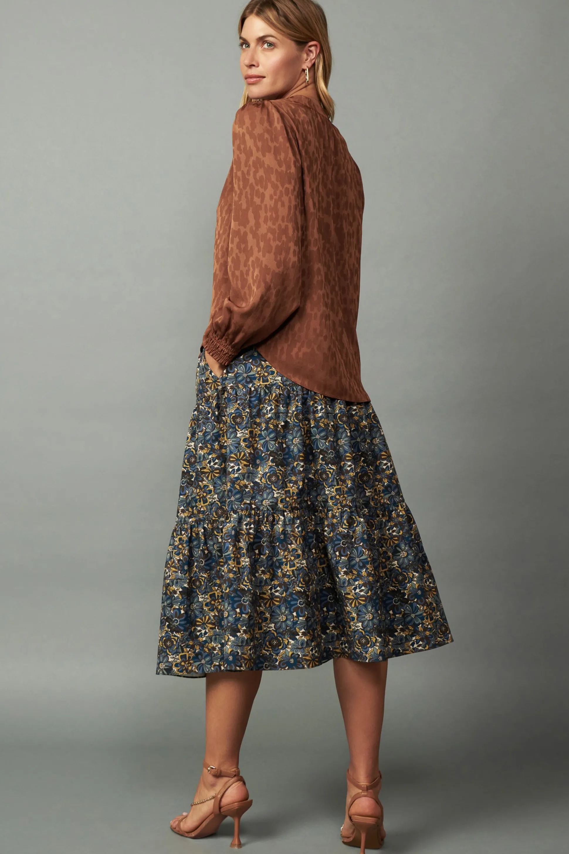 Autumn Split Neck Blouse<Current Air New